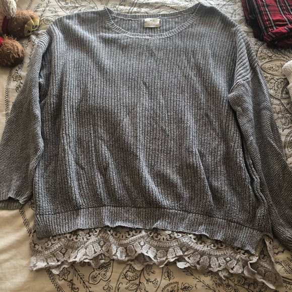 Urban Outfitters Lace-Bottom Sweater - Picture 1 of 1